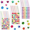 10Sheets/Set Laser Gradient Colorful Shapes - Star / Love Heart / Round Dot DIY Kids Rewards Stickers