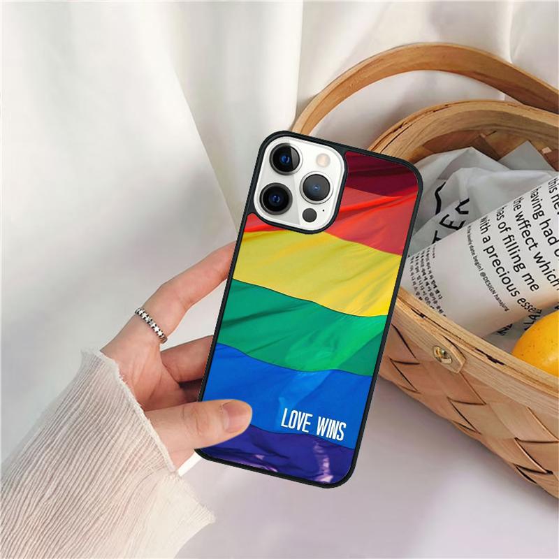 LGBT Same Love Rainbow Flag Phone Case For iPhone 17 Air 16 15 14 11 12 13 Pro MAX Plus coque Cover Shell