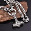 Ожерелье с подвеской в ​​виде молота Тора из нержавеющей стали, мужское ожерелье из нержавеющей стали с головой призрака, ювелирные изделия в стиле панк 