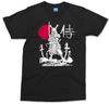 Samurai Paint Sketch Art T-shirt Gift Japan Sun Warrior Swordsman Japanese Tee