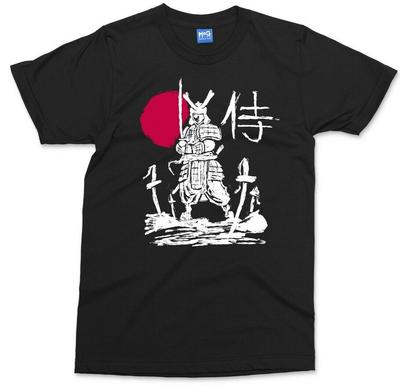 Футболка Samurai Paint Sketch Art Подарок Япония Воин Солнца Мечник Японская Футболка