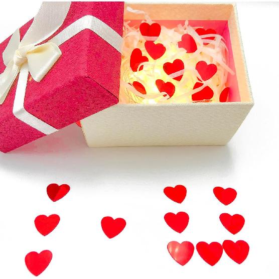 Heart Confetti Red Valentine's Day Table Confetti Metallic Foil for Party Wedding Happy Birthday Baby Showe Bridal Shower Festival Theme Party