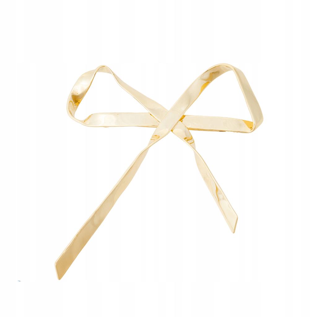 Plated Brooch, Large Bow, Shine, Stylish Pin
