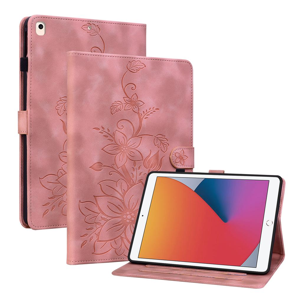Для iPad 9.7 (2017) (Также известен как iPad (5-е поколение)).Чехол для планшета из искусственной кожи с изысканным цветочным тиснением