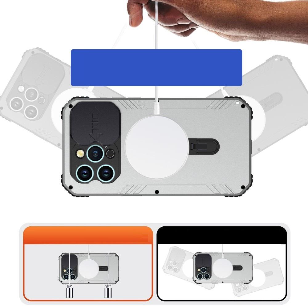 iPhone 15 Pro Max Case, DefenderMag, Silver