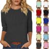 Женская мода повседневный универсальный повседневный топ с круглым вырезом и рукавом три четверти