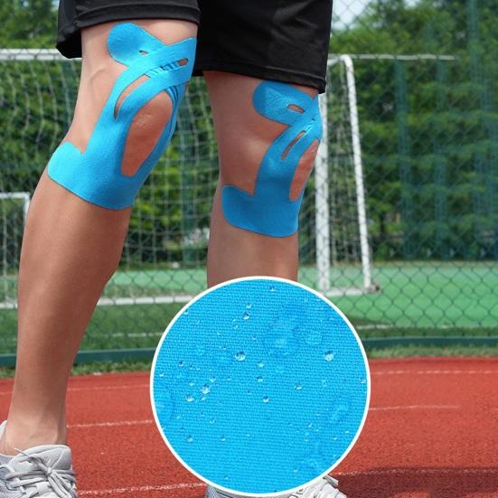 Предварительно нарезанная кинезио тейп лента для колена Облегчение боли в колене Поддержка связок Стабильность Эластичная Дышащая Спортивная Кинетическая Лента-патч для мышц колена и голеностопа