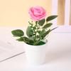 Искусственная Роза в Горшке Настольная Искусственная Роза Бонсай Многоразовая Искусственная Роза в Цветочном Горшке для Домашнего Офисного Декора Реквизит для Фотографии