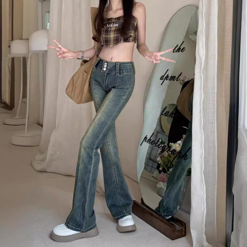 Джинсы Stretch Skinny с высокой талией и микроклешем для женщин
