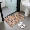 3D Ковер с оптической иллюзией Галька Визуальная иллюзия Придверный коврик Нескользящий Водопоглощающий Коврик для пола для Ванной Комнаты Спальни Гостиной Входного Декора