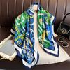 Versatile British-Style Silk Square Scarf - 90cm Solid Color Shawl & Headscarf
