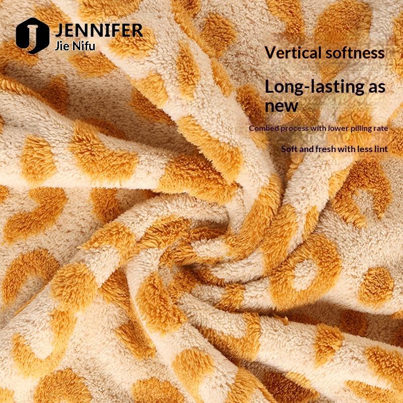 Factory New Jacquard Leopard Print Small square Edging Towel Soft Fine Stripe Strong Bath Towel