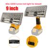 9 Inch 40W LED Lamp For Dewalt DCB201 DCB200 18V Lithium Ion Battery Outdoor LED Working Light Spotlight Flashlight With USB