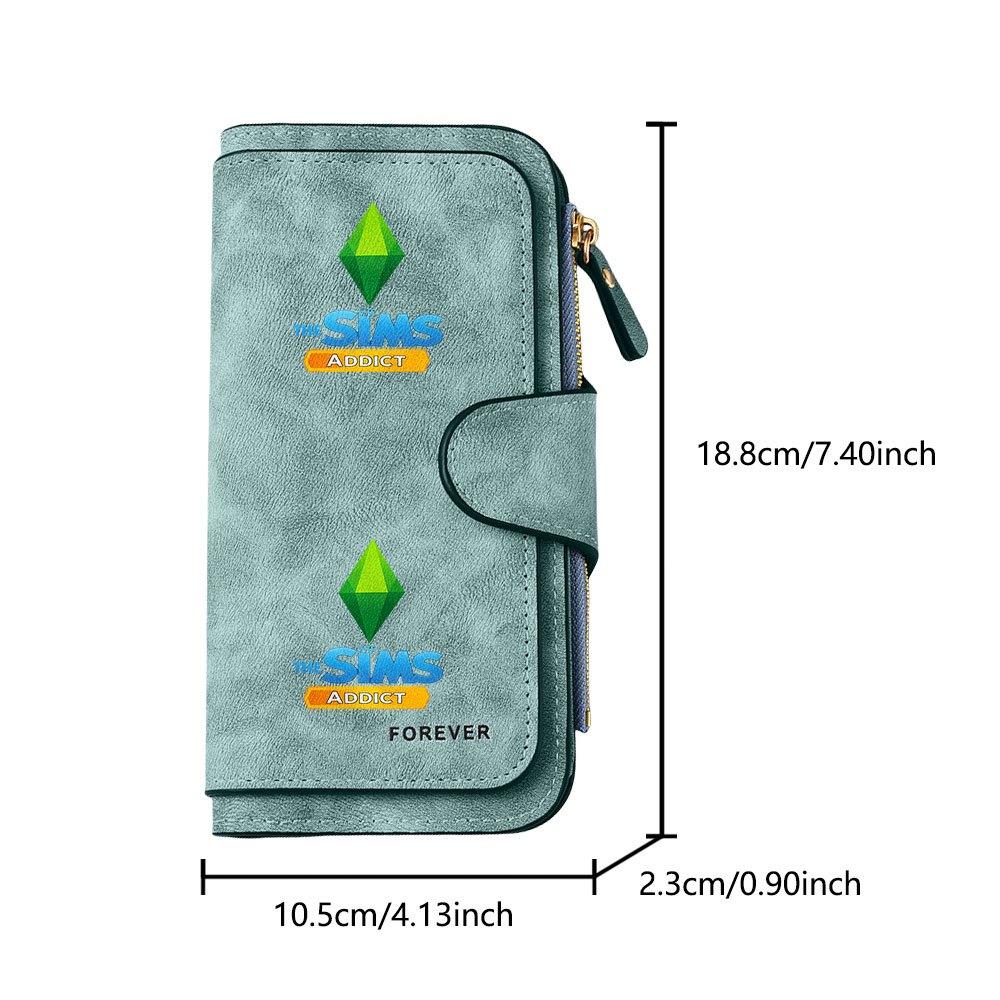 Unique The Sims-themed men's large-capacity wallet with business card slot and cash pocket, suitable for formal occasions and office use, a gift for