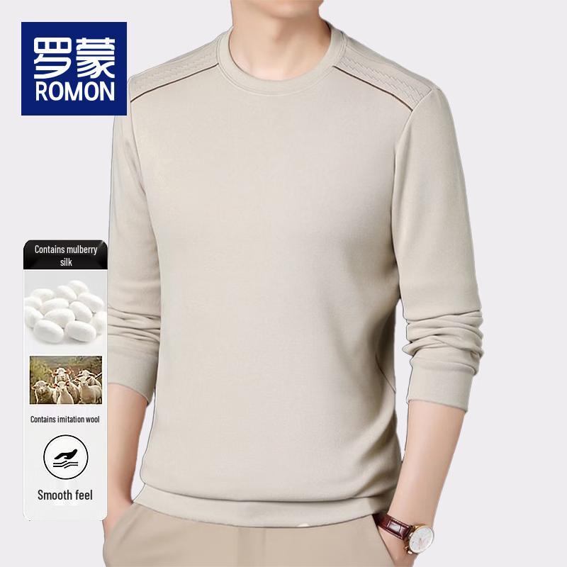 Luo Meng Men's Fleece-Lined Knitted Sweater BY010
