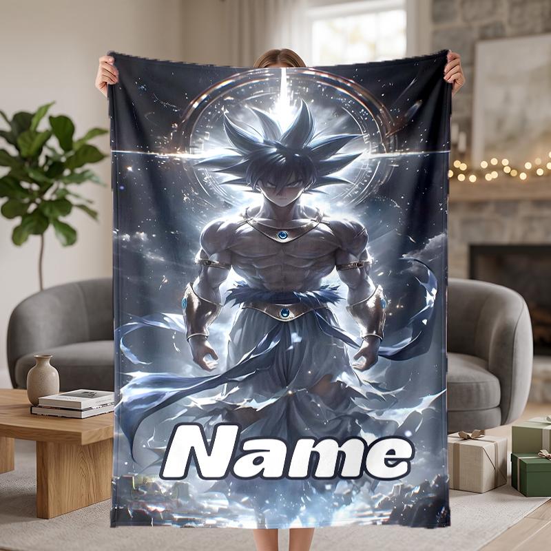 Dragon Ball Custom Flannel Blankets Soft Warm Cozy Throws for Home Decor Holiday Gifts