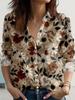 Women 2026 Autumn Blouse Multi Colored Floral Print Lapel Button Up Women's Shirt Long Sleeve Elegant Daily Office Ladies Blouse