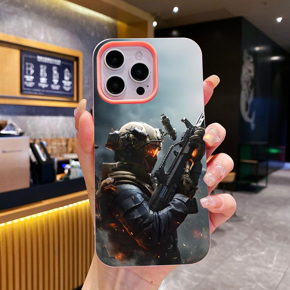Игровой чехол Delta Force Jelly Двухслойный Розовый для мобильного телефона iPhone 17 16 15 14 13 12 11 Air Pro Max Plus Защитный