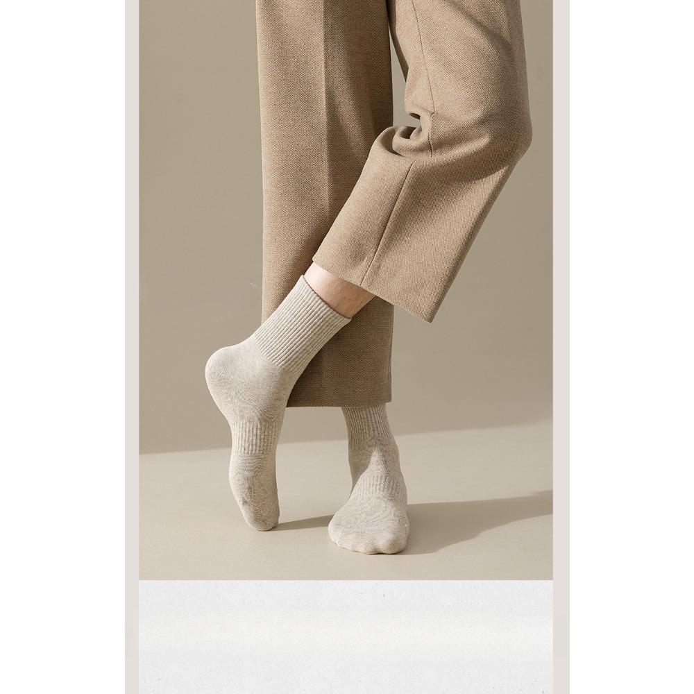 5 пар мужских осенне-зимних носков длиной до середины икры с антибактериальными свойствами, впитывающими запах ног, для спорта и бизнеса