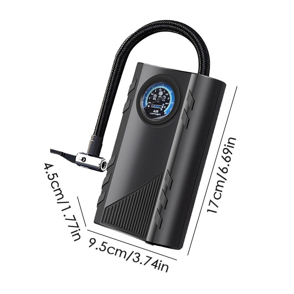 Портативный автомобильный воздушный насос Портативный подключаемый автомобильный воздушный насос для шин Компактный насос для шин с манометром для мячей, шин, надувных изделий для автомобилей
