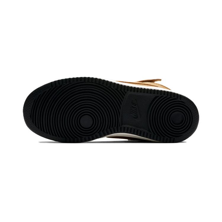 Nike Court Borough Mid Slip Resistant Abrasion Resistant Mid top Skateboard Shoes Wheat Children Aged 3 7 Years Old 870026-701