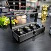 Алюминиевая коробка для хранения часов с 4 отделениями - Ударопрочный и запираемый подарочный кейс