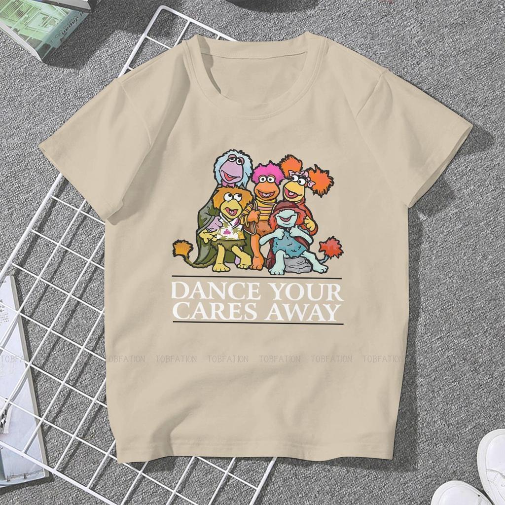 ZX Dance Your Cares Away Kawaii Girls Women TShirt Fraggle Rock 5XL Blusas Harajuku Casual Short Sleeve Vintage Oversized Tops