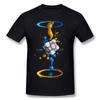 Portal 2 Men's Gel Splatter Basic T-shirt Men Tee Shirt Tops Short Sleeve Streetwear Cotton Tees Harajuku Fitness T-shirts