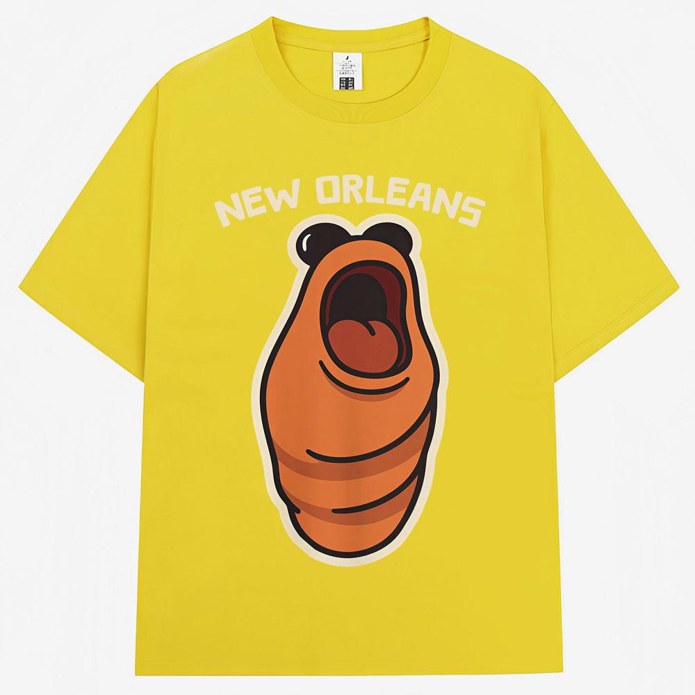 Funny Marcus The Worm New Orleans Meme Tshirt Men Women Humor Popular Short Sleeve Oversized Cotton Casual T Shirts Streetwear