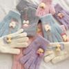 - Years Old Children's Gloves Autumn and Winter Warm Love Lollipop Finger Gloves Girls Fleece Thicker