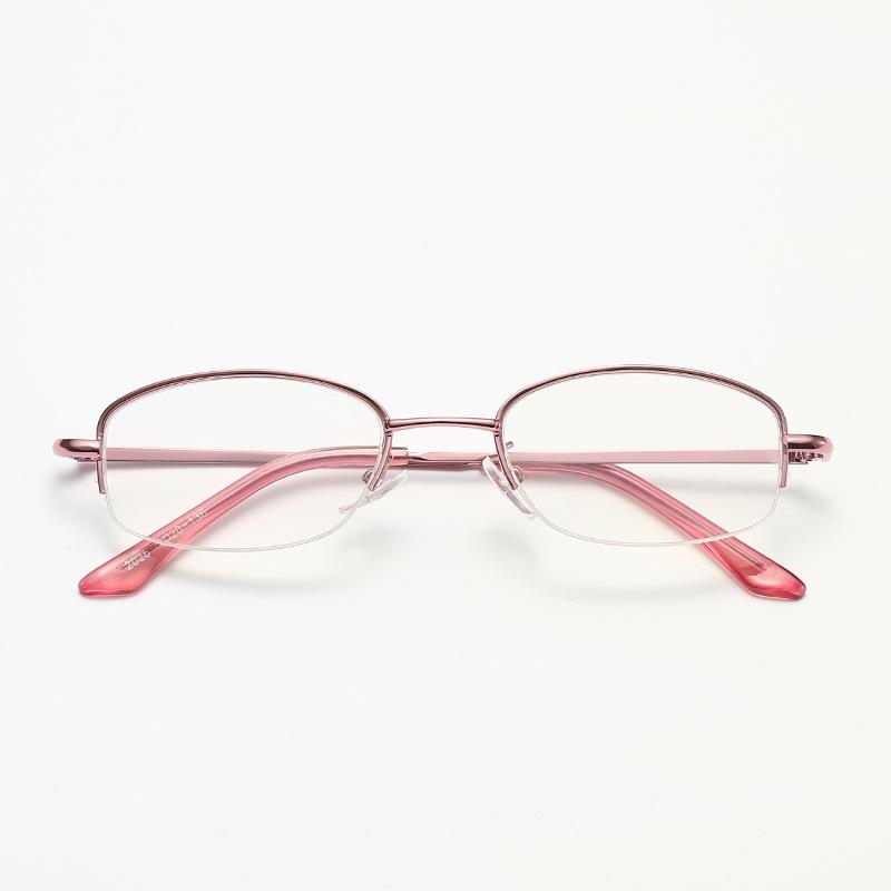 Half Frame Metal Alloy Anti-fatigue Women Reading Glasses High Quality Purple Presbyopic Glasses +1.0 +1.5 +2.0 +2.5 To +4.0