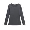 Womens Long Sleeve T Shirt Slim Fit Basic Top Winter Layering Casual Mid Length Blouse