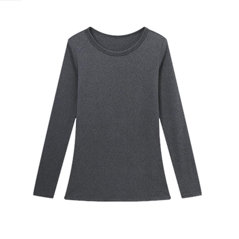 Womens Long Sleeve T Shirt Slim Fit Basic Top Winter Layering Casual Mid Length Blouse