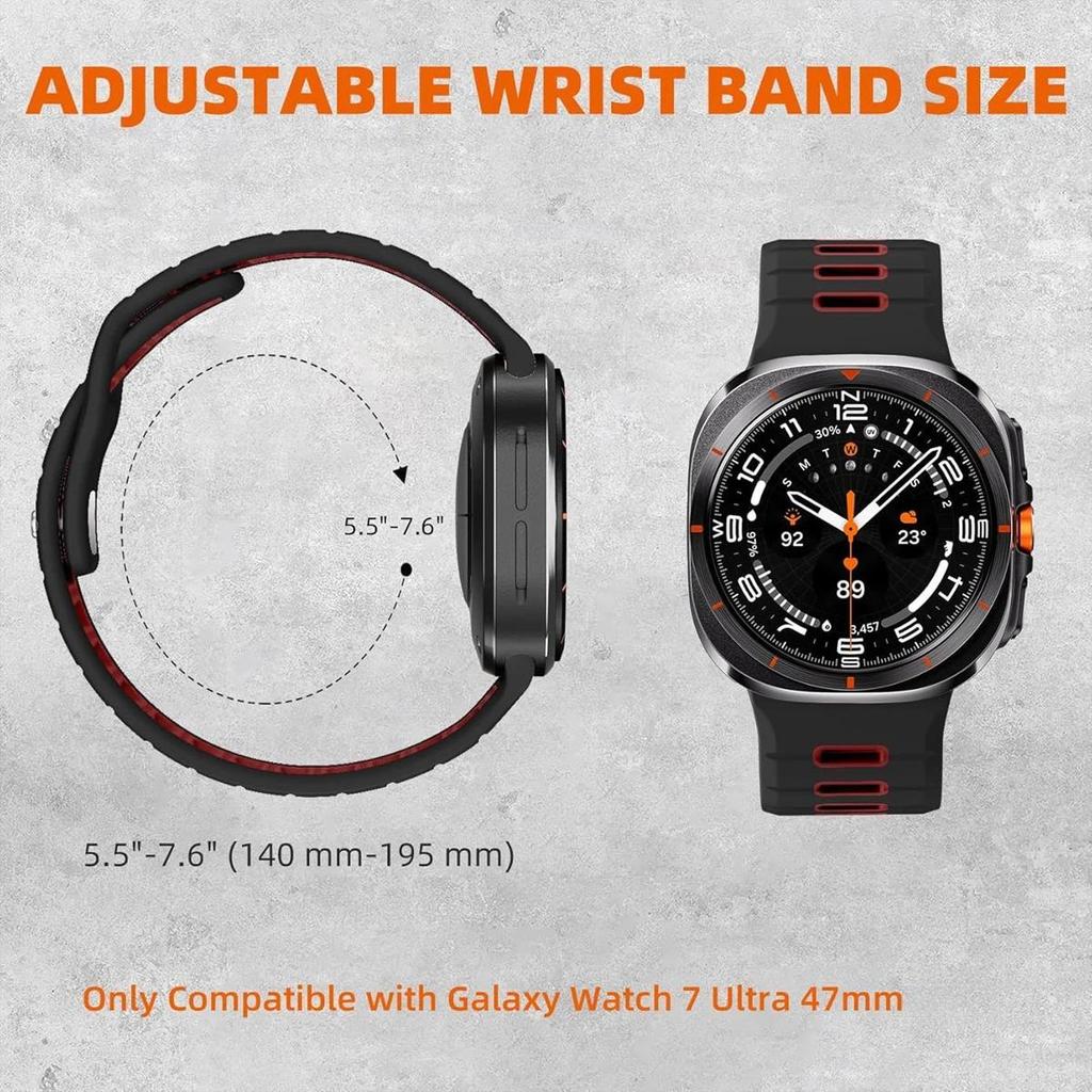 Спортивная терморегулирующая полоса с вставками для ремешка Samsung Galaxy Watch Ultra 47 мм, аксессуары, силиконовый браслет GalaxyWatch Ultra