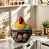 Creative Hen Storage Basket Iron Home Kitchen Fruit Snack Egg Holder Decor