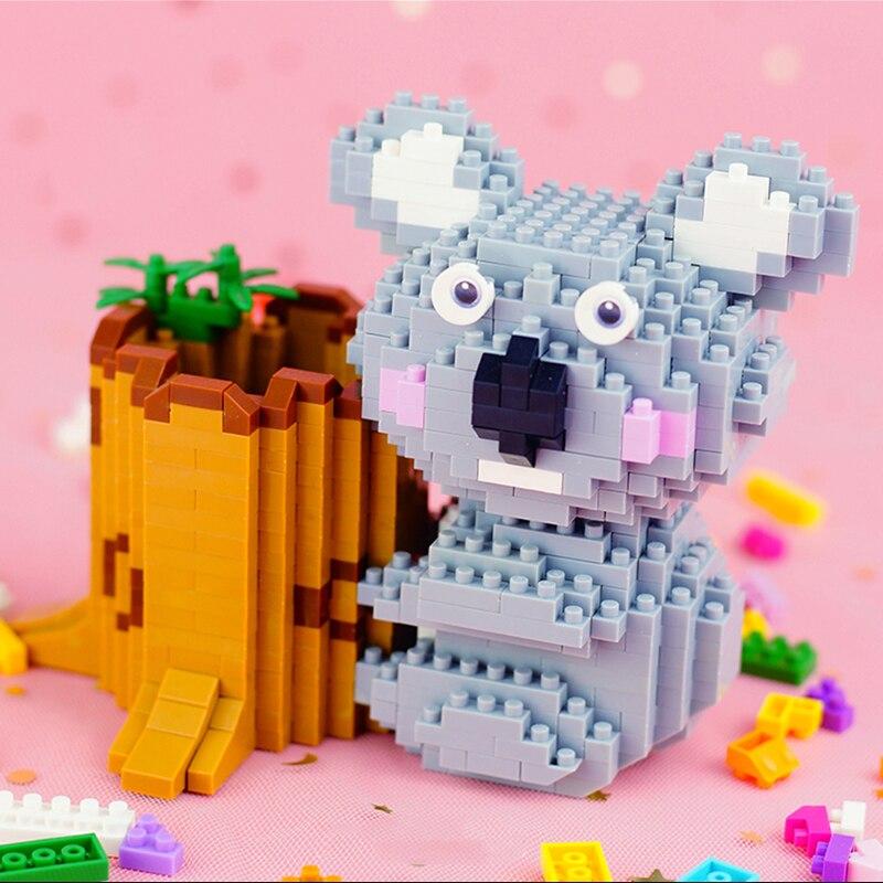 LOZ 9212 мир животных коала медведь дерево ручка контейнер 3D DIY мини алмазные блоки кирпичи строительная игрушка без коробки