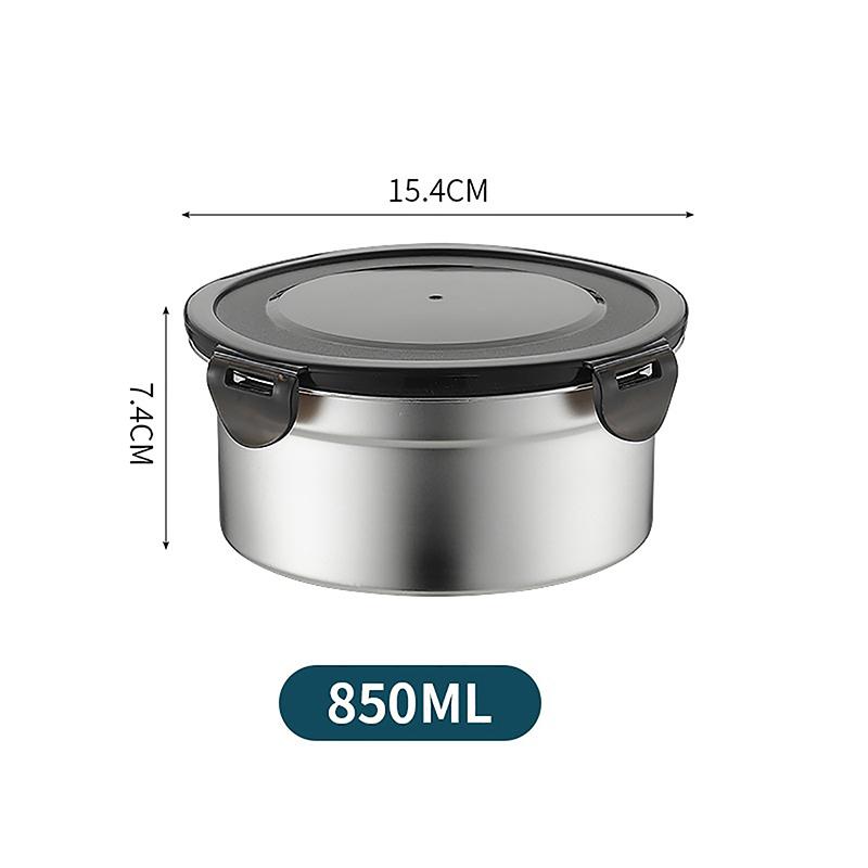 Контейнер для еды из нержавеющей стали, коробка для хранения свежих продуктов с герметичной крышкой, холодильник для хранения обедов и блюд, кухонный набор, круглая квадратная миска