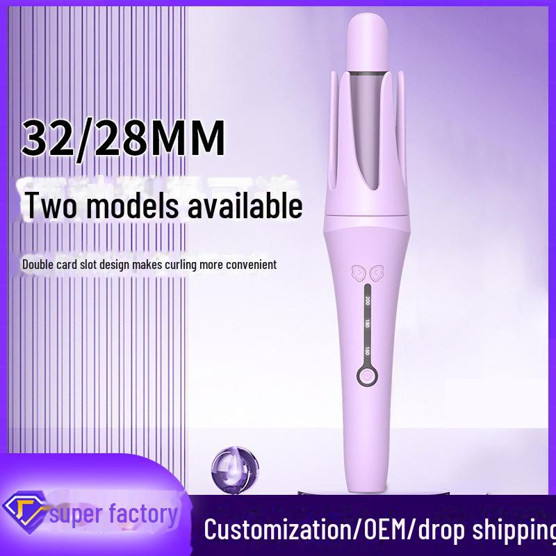 Automatic 32mm Dual-Slot Curling Iron: Long-Lasting Waves, Gentle On Hair, Dorm-Friendly Low Power