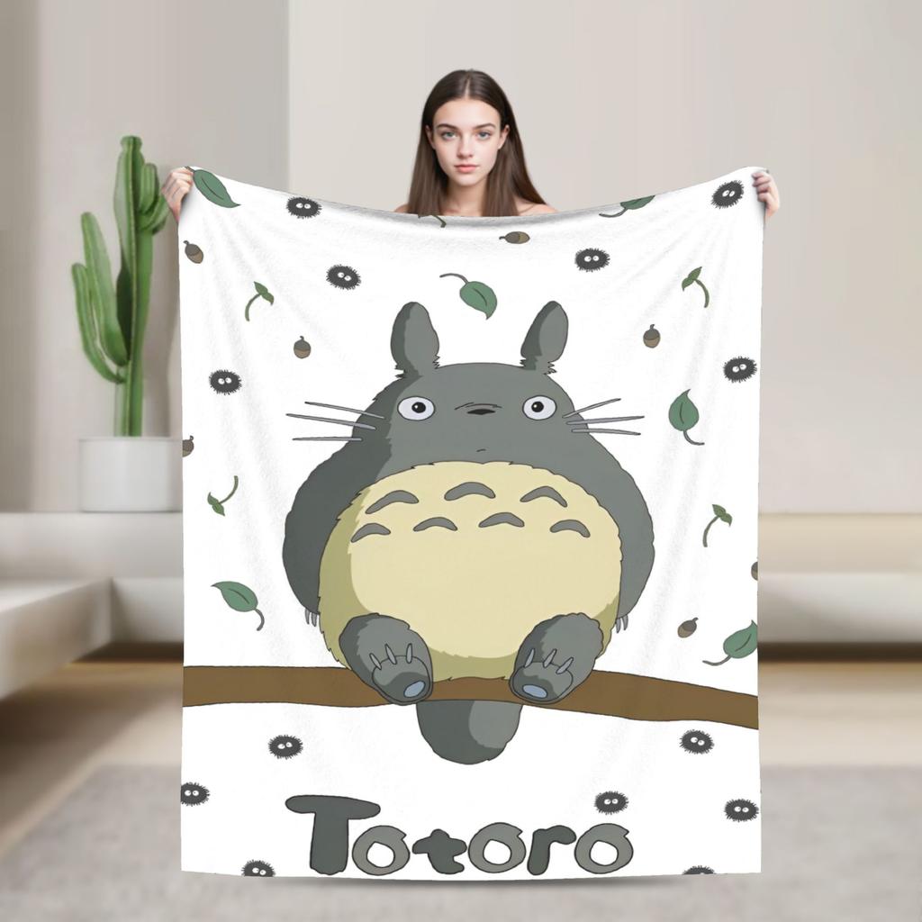 Cute T-Totoros Cartoon blanket Anime Flannel Funny Warm Throw blankets for Chair Covering Sofa Spring/Autumn,