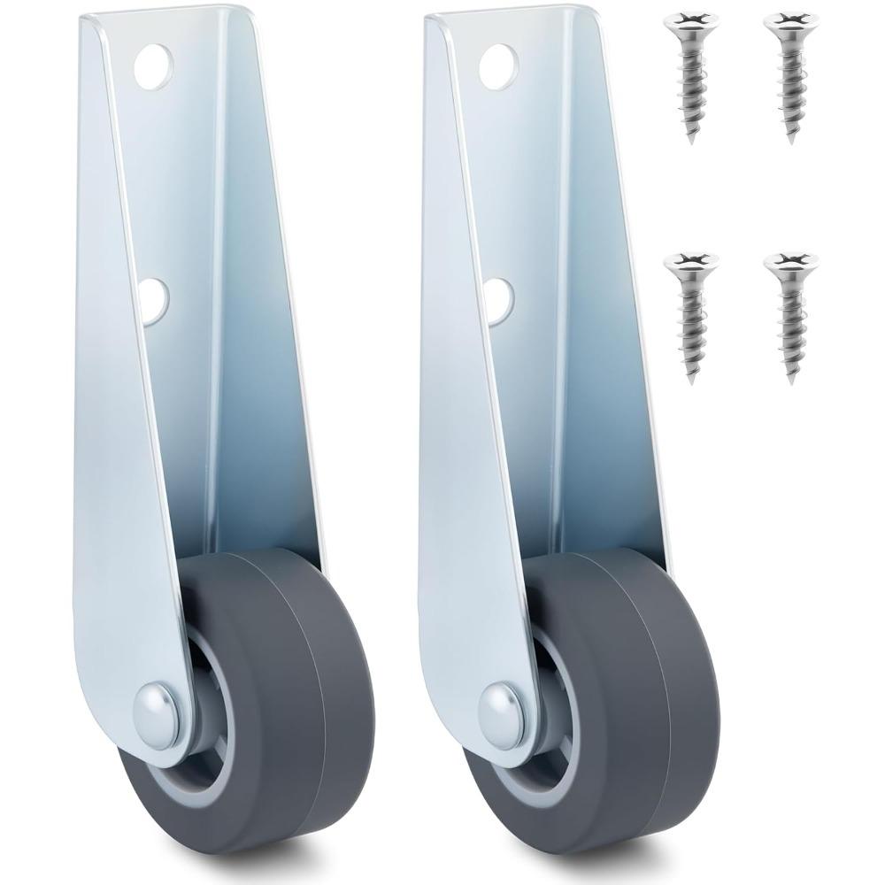 2 Pcs Gate Caster Wheels Replacement, Rubber Rolling Swivel Casters, Non-Slip Pulley Directional Wheel
