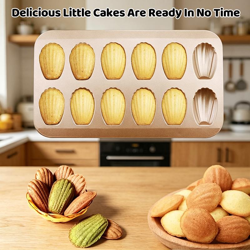 12-Hole Shell Design Cake Baking Pan Perfect for Holiday Dessert Making