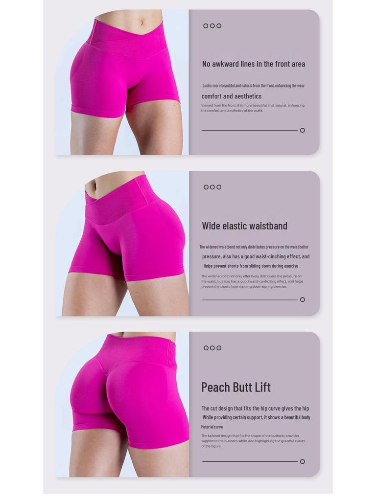 High-Waist Tummy Control Yoga Shorts - Elastic, Hip-Lifting, Nylon for Running & Fitness