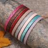 Colorful Sparkly Pu Leather Handmade Pullable Women's Bracelet Simple And Artistic European And American Style