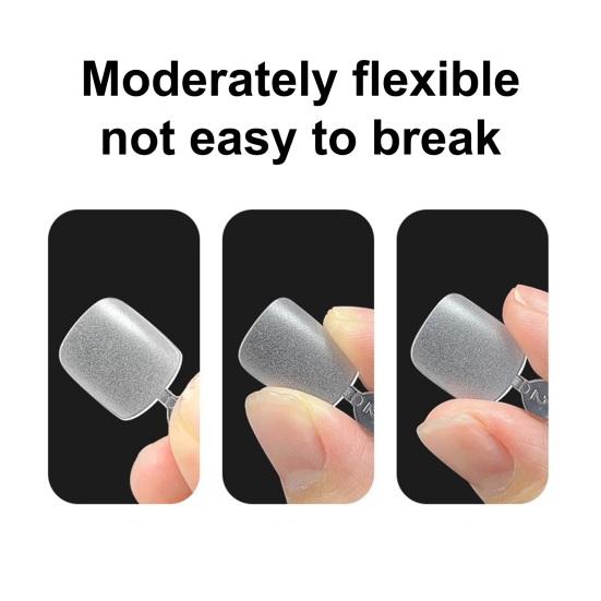 240/504 Pcs DIY Pedicure Patches Square Toe Nail Tip Press On Full Cover False Toenail Extension Kit Clear Matte Fake Nails