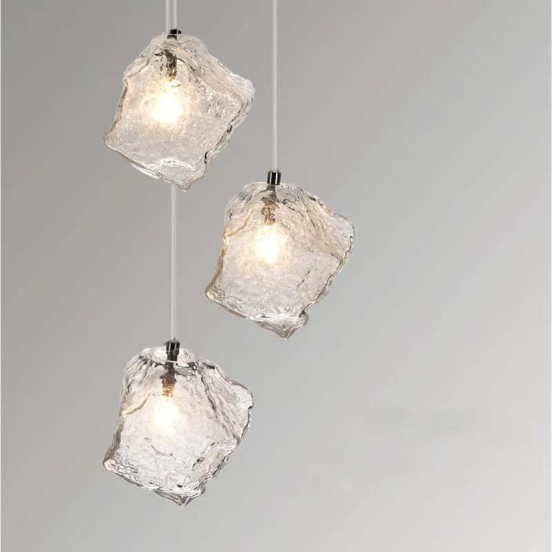 Люстра из скандинавского лавового льда INS Популярная стеклянная прикроватная лампа для гостиной, столовой, бара, кафе, кухни, креативная подвесная лампа