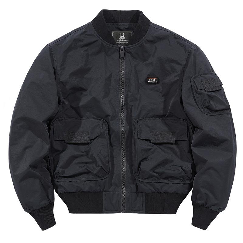 Jacket Men's Thin Spring and Autumn New Large Size Multi-Pocket Baseball Suit Pilot Men's Jacket Top