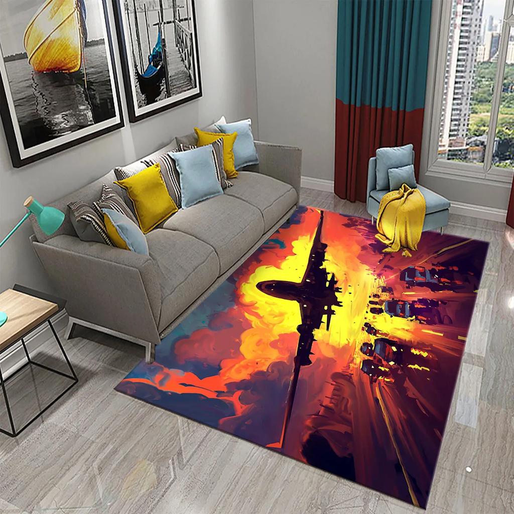 3D Красочный Ковер-картина маслом с самолетом для декора гостиной, спальни, коврики для ванной, кухни, нескользящий коврик для пола, ковры для домашнего декора