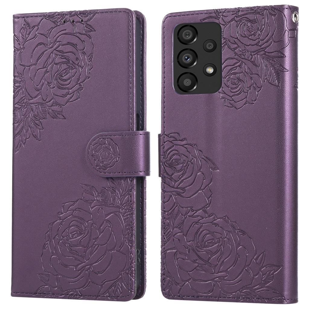 Чехол для Samsung Galaxy A33 5G с кошельком из ПУ кожи с рисунком розы и 3 слотами для карт