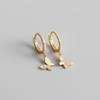 925 Silver Butterfly Hoop Earrings for Women Shiny CZ Gold Silver Jewelry Gifts