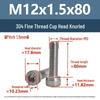Yigu Fine Thread Knurled Socket Head Screws, 304 Stainless Steel, M3-M12